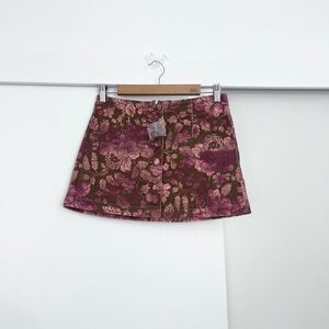 NWOT Free People After Party Velvet Floral Mini Skirt Size 4